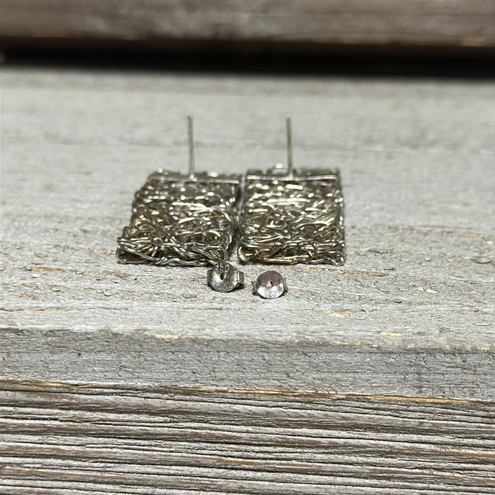 Sterling Silver 925 Great Shape Solid Mesh Wire W… - image 6